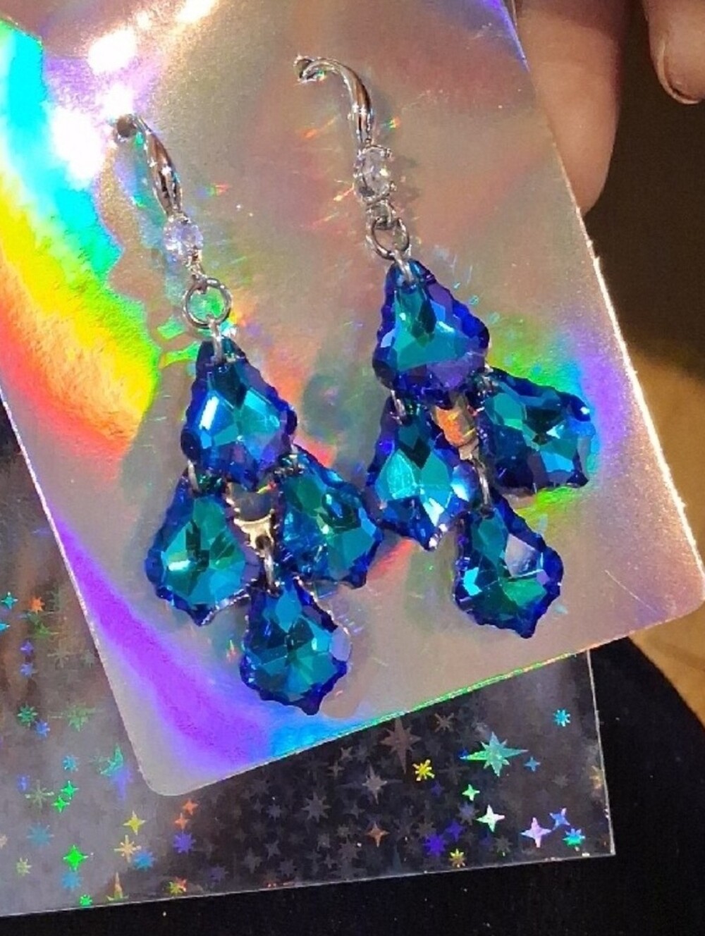 $8 Each Or Bundle 5/$20 Blue Crystal Dangle Earrings